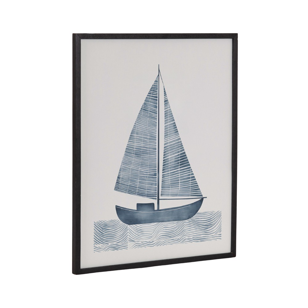 Photos - Other Decoration Kate & Laurel All Things Decor 16"x20" Gallery Nautical Blue Sailboat Print by The Creative Bunch Studio Black
