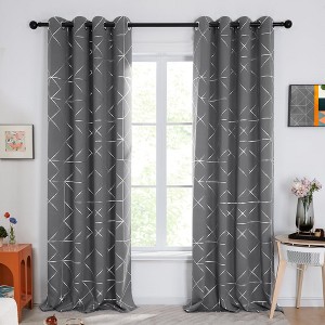 Deconovo Women’s Size Neutral Patterned Blackout Curtains 2 Panels - 1 of 4