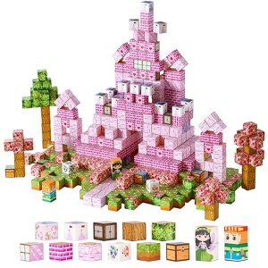 Angel Sar Magnetic Blocks 100 PCS Princess Castle Set, STEM Building Toys with Dual-Sided Panels, Montessori Sensory Learning Kit for Kids - 1 of 4