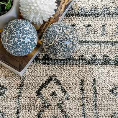 Ivory Geometric Reversible 8' x 10' Synthetic Area Rug