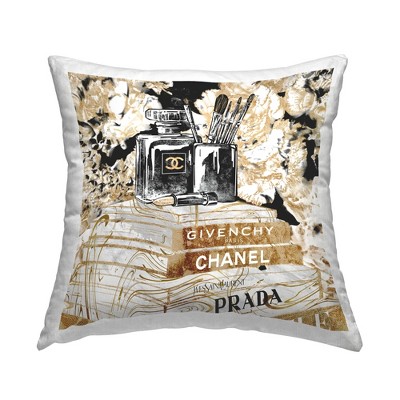 Stupell Industries Glam Designer Accessories Women's Fashion Books Printed Pillow, 18 x 18