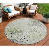 Artichoke Green And Purple Abstract Washable Indoor Outdoor Area Rug - 2 of 4