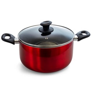 Gibson Oster Merrion 6 Quart Aluminum Dutch Oven Baking Dish with Glass Lid in Red - 1 of 4