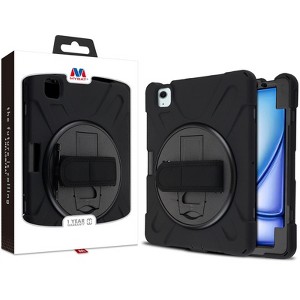 MyBat Rotatable Stand Protector Cover (with Wristband) for Apple iPad Air 11 (2024) / iPad Air 11 (2025) - Black / Black Black - 1 of 3