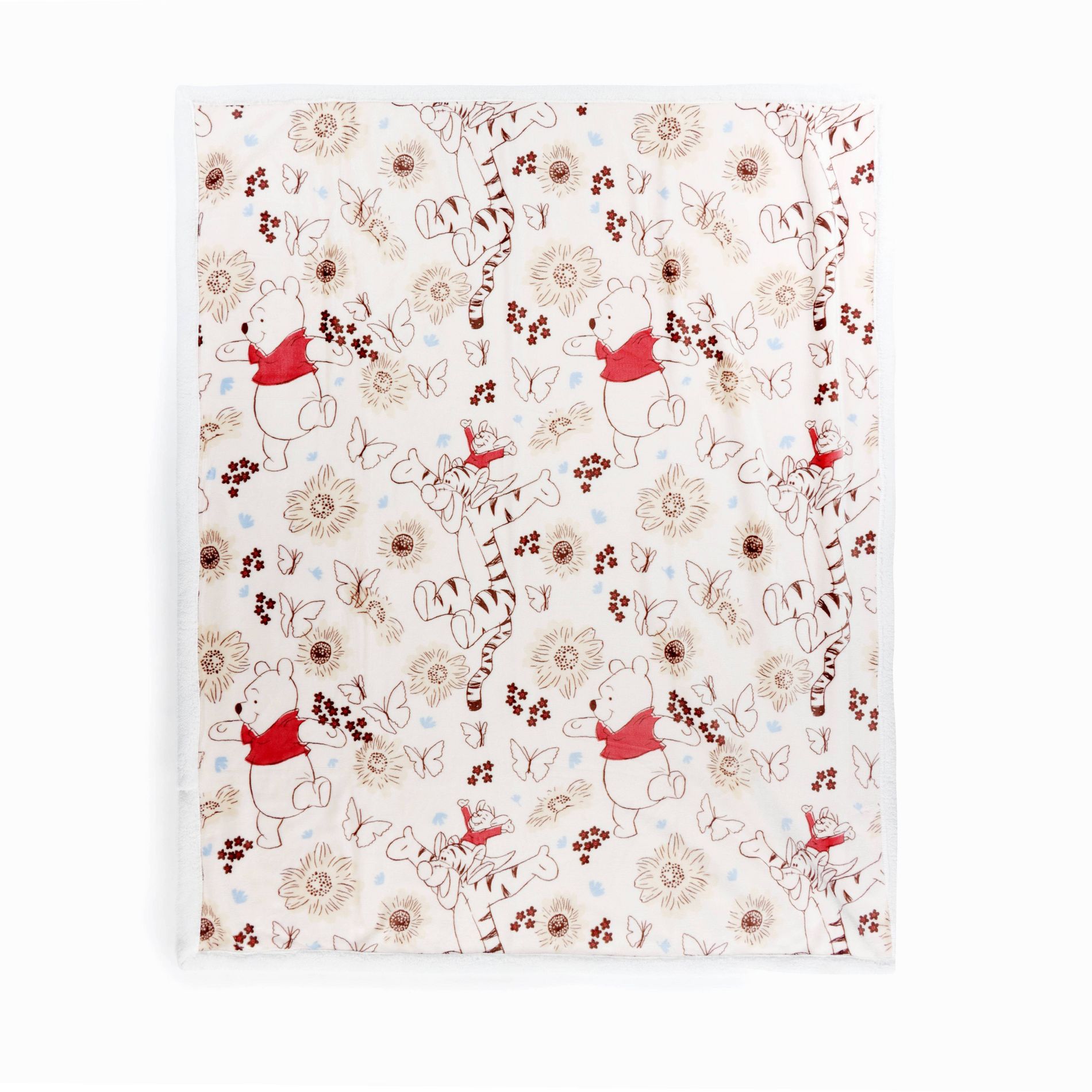 50"x60" Winnie the Pooh Faux Shearling Throw Blanket
