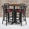 Flash Furniture 30'' Round Laminate Table Set with X-Base and 4 Ladder Back Metal Barstools - image 2 of 2