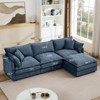 102" Modular Chenille Sectional Sofa L-Shape 3-Seater Movable Ottoman DIY Combination Cloud Cushion Solid Wood Frame Living Room - 4 of 4