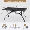 Lirago Black Outdoor Dining Table 60"x35"x29" 6-Seater Patio Metal Table with Umbrella Hole and Powder Coating for Garden or Poolside - 3 of 4