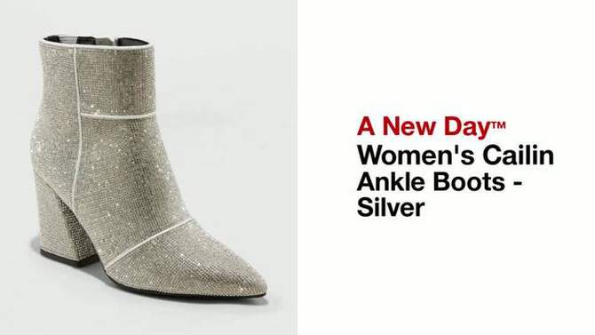 Women's Cailin Ankle Boots - A New Day™ Silver, 2 of 11, play video