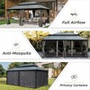 DOMETOUR 12' x 18' Hardtop Aluminum Gazebo with Galvanized Steel Roof, Curtain & Netting, Permanent Pavilion for Patio, Backyard, Deck, Lawn - 2 of 4
