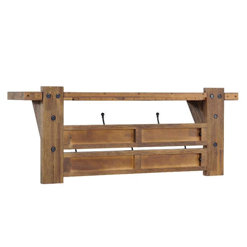 40&#34; Bethel Acacia Wood Coat Hook with Shelf Natural - Alaterre Furniture, 5 of 9