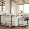 Acekool 40" Farmhouse Console Table with Slatted Design, 2-Tier Storage Shelf for Entryway, Living Room & Hallway, Grey - 3 of 4