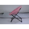 Comfy Saucer Chairs, Folding Reading Lounge Chair, Cozy Faux Fur Living Room Chair with Soft Thick Padded Seat & Metal Frame - 4 of 4