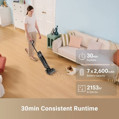 Dreame K20 Pro Wet and Dry Vacuum Black: Self-Cleaning Brushroll, HEPA Filter, Rechargeable, 30 Min Run Time, Bagless