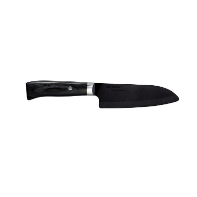 Kyocera Limited Black Ceramic 5.5 Inch Santoku Knife with PakkaWood Handle 