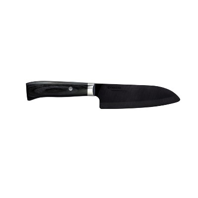 Kyocera Limited Black Ceramic 5.5 Inch Santoku Knife with PakkaWood Handle