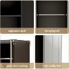 Storage Metal Cabinet 71" with Doors and 2 Shelves - Adjustable 4 Feet, Lock Cabinet, Tall Storage for Pantry, Garage, Craft, Bedroom, Office, Shop - 3 of 4