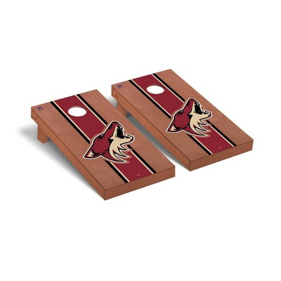 NHL Arizona Coyotes Premium Cornhole Board Rosewood Stripe Version