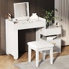 INFURNIC Vanity Tables 3 in 1 Makeup Vanity Desk with Flip Top Mirror and Adjustable Storage for Bedrooms, White, 45.25"*16.3"*31.3" - 3 of 4