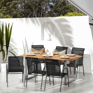 vidaXL Garden Chair Set of Black and anthracite Steel, Textilene Large - 1 of 4