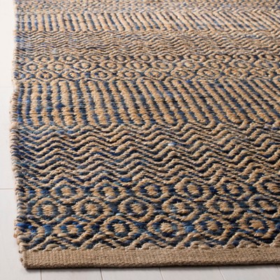 Cape Cod Navy and Natural Handwoven Geometric Area Rug