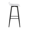 Faux Leather Fixed Bar Stool with Metal Base and Built-In Footrest for Kitchen or Home Bar - 3 of 4