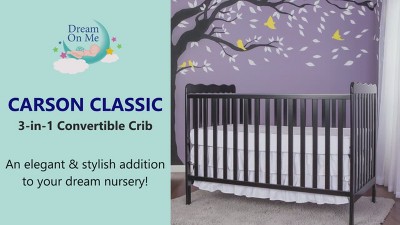 White Wooden Convertible 3-in-1 Crib with Safety Rails