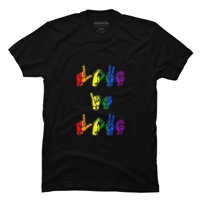 Adult Design By Humans Love Is Love Sign Language Pride By ToruSanogawa T-Shirt