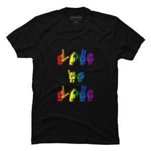 Adult Design By Humans Love Is Love Sign Language Pride By ToruSanogawa T-Shirt - 1 of 2