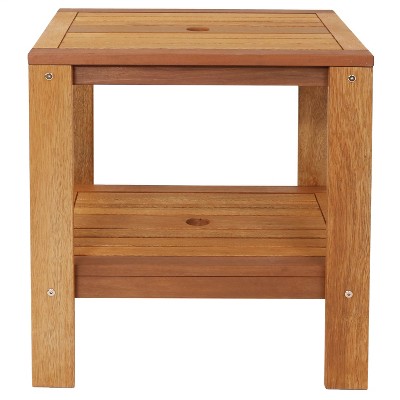 Meranti Wood Brown Outdoor Patio Conversation Set with Teak Oil Finish