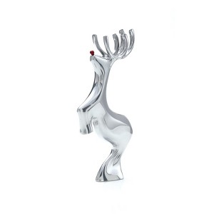 Nambe Red-Nosed Reindeer Figurine - Metal Alloy Holiday Collectible for Christmas Decor, Festive Accents for Holiday Mantel Figurines - 1 of 4