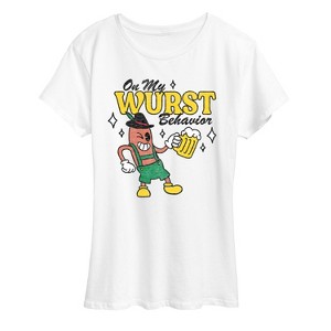 Women's - Instant Message - Wurst Behavior Fall Festival Short Sleeve Graphic T-Shirt - 1 of 4