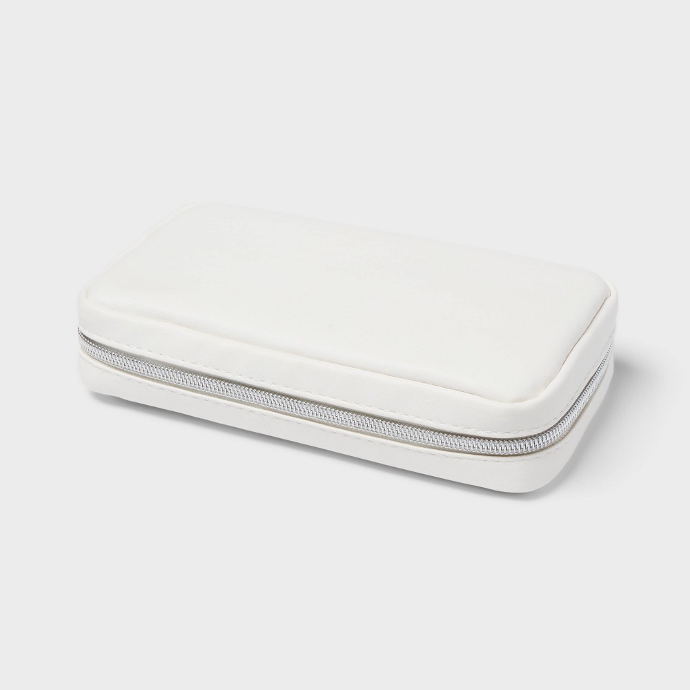 Foldable Jewelry Accessory Organizer Ivory - Brightroom™: Polyester, Spot Clean, Adult Jewelry Storage, 7.5"x4"x1.5"