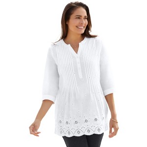 Woman Within Embroidered Pintuck Tunic - 1 of 4