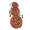 Transpac Plywood Light Up Vintage Stacked Pumpkin Decorative Objects Pumpkin Figurines Wood Halloween Orange Tabletop Battery Operated 2xAA Prelit - 3 of 4