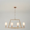 Rennnsan Merivae 47" W 4 - Light Liner Linen Mid-Century Modern Dimmable Distressed Kitchen Island Pendant in Gold - 4 of 4