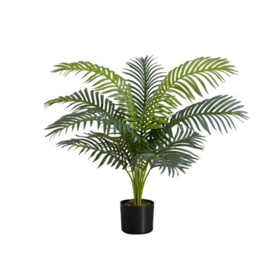 Maggift Artificial Plant Palm Tree Indoor Floor Greenery Potted Real Touch Decorative Green Leaves Black Pot, Green, 12"*12"*12.5"