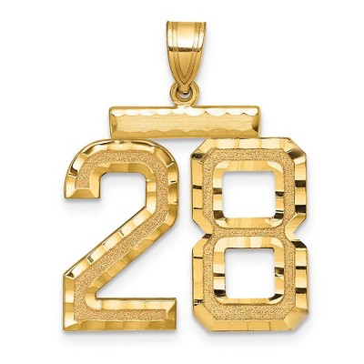 Black Bow Jewelry 14k Yellow Gold, Varsity Collection, Large D/C Pendant Number 28
