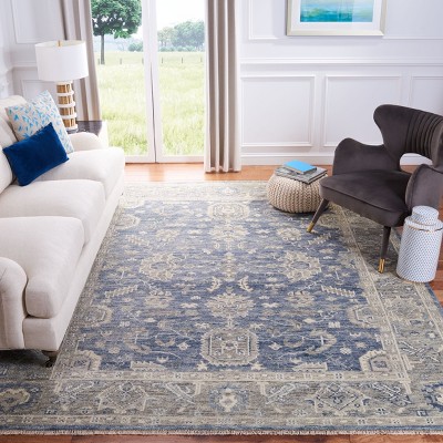 Hand-Knotted Traditional Gray Wool 8' x 10' Area Rug
