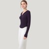 Anna-Kaci Active Women's Long Sleeve Henley Hoodie Activewear Top with Streamlined Fit and Lightweight Stretch Fabric - 3 of 4