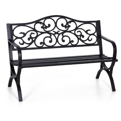 Captiva Designs Two Seat Cast Steel Garden Bench - Choose Between Apple Back or Butterfly Back Designs