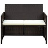 vidaXL 2-seater Sofa Brown PE (polyethylene) rattan 2-Seater Lightweight - 4 of 4