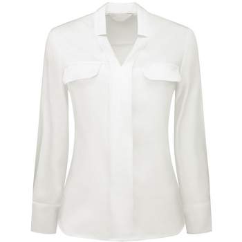 Buy Women White Textured 3/4th Sleeves Formal Shirt Online - 734628