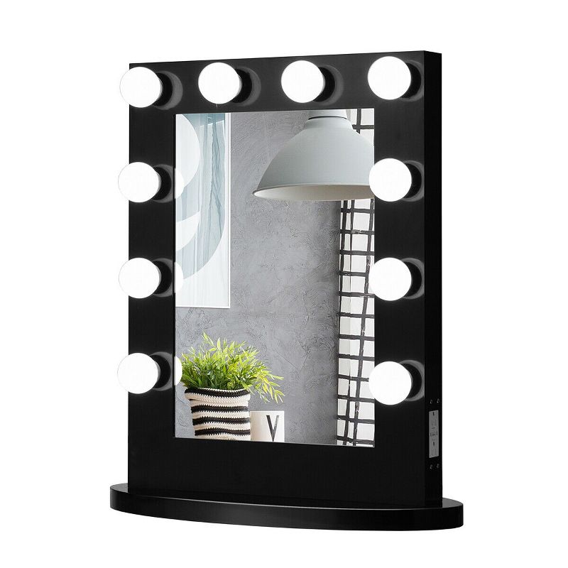 Costway Wall Mounted Vanity Mirror Hollywood Makeup Dimmer Light Black, 1 of 11