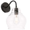 Elegant Lighting Pierce 1 light Black and Clear seeded glass wall sconce - 4 of 4