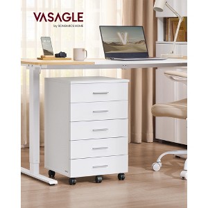 Mobile 5-Drawer File Cabinet - Tool-Free Assembly, Locking Wheels, Printer Stand for Home Office, Cloud White - 1 of 4