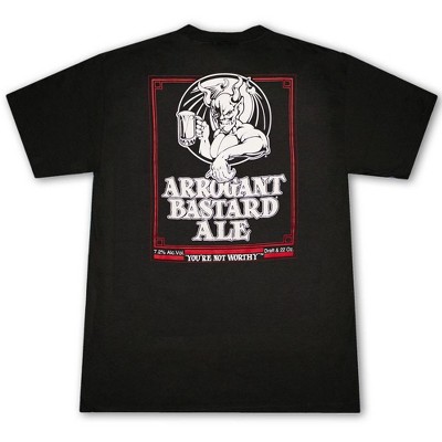 Adult Arrogant Bastard Ale You're Not Worthy Black Graphic Tee Shirt