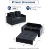 GYIIYUO 56.1" 3-in-1 Sofa Bed Sleeper Sofa Bed, Velvet Fabric Loveseat Sleeper Sofa for Living Room, Bedroom, Apartment and Small Space - 2 of 4
