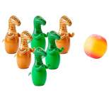 HearthSong Giant Inflatable Dinosaur Bowling Game with Six 30 Inch Dinosaur Pins and One Multi-Colored Inflatable Ball