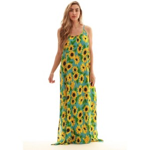 Riviera Sun Womens Maxi Dress  Tie Die Spaghetti Strap Long Sundress  Summer Dresses - 1 of 3